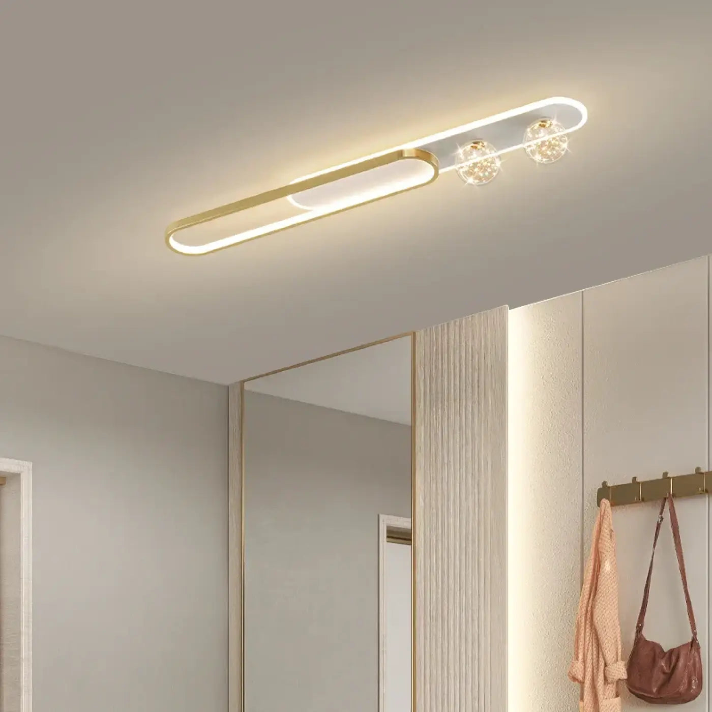 Modern gold and black LED ceiling light | FUPUFI