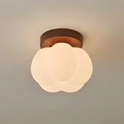 LED ceiling light in beige wood art deco | FAMO