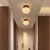 LED ceiling light in beige wood art deco | FAMO