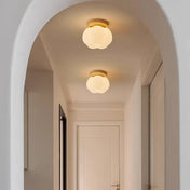 LED ceiling light in beige wood art deco | FAMO