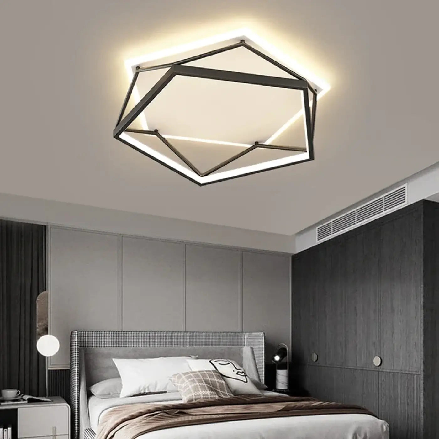 Modern black square LED ceiling light design | VUNA