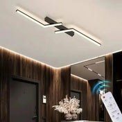 Linear gold or black LED ceiling light for living room | TIFO