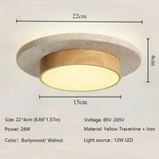 Art deco stone and metal LED ceiling light | HISO