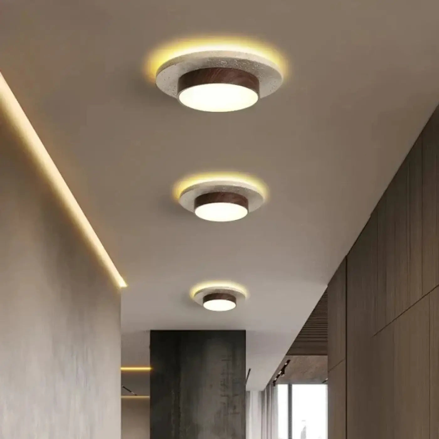 Art deco stone and metal LED ceiling light | HISO