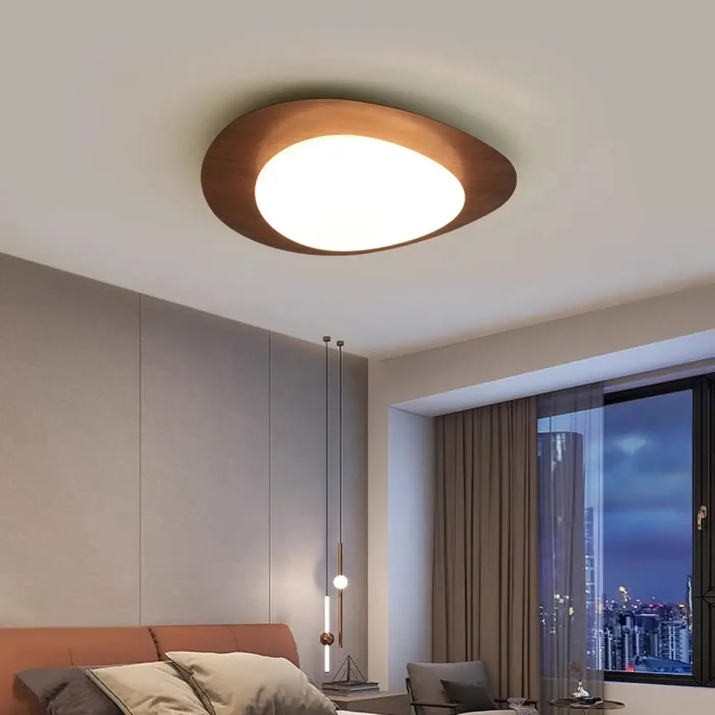 Gold LED ceiling light modern for living room | SUZIGI