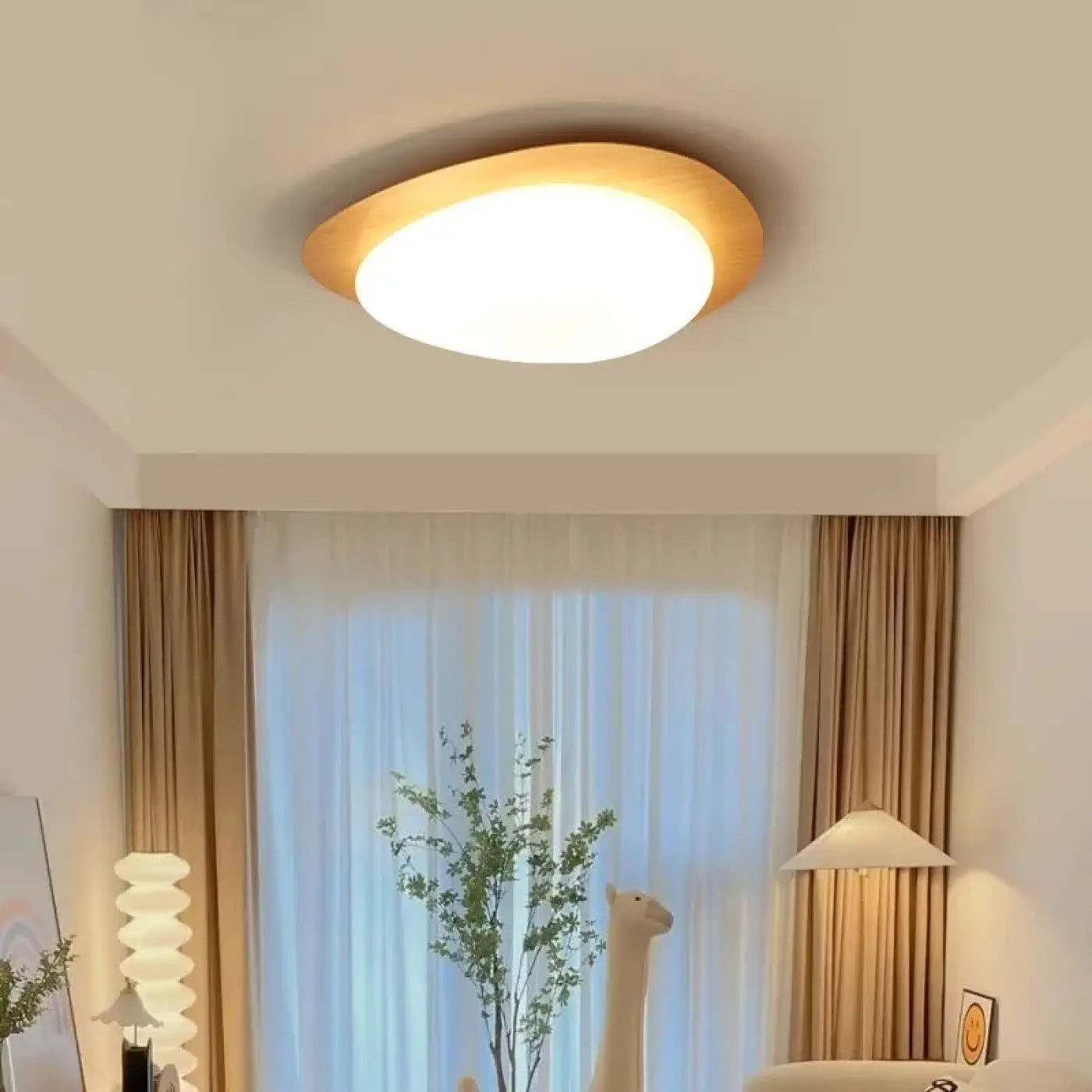 Gold LED ceiling light modern for living room | SUZIGI