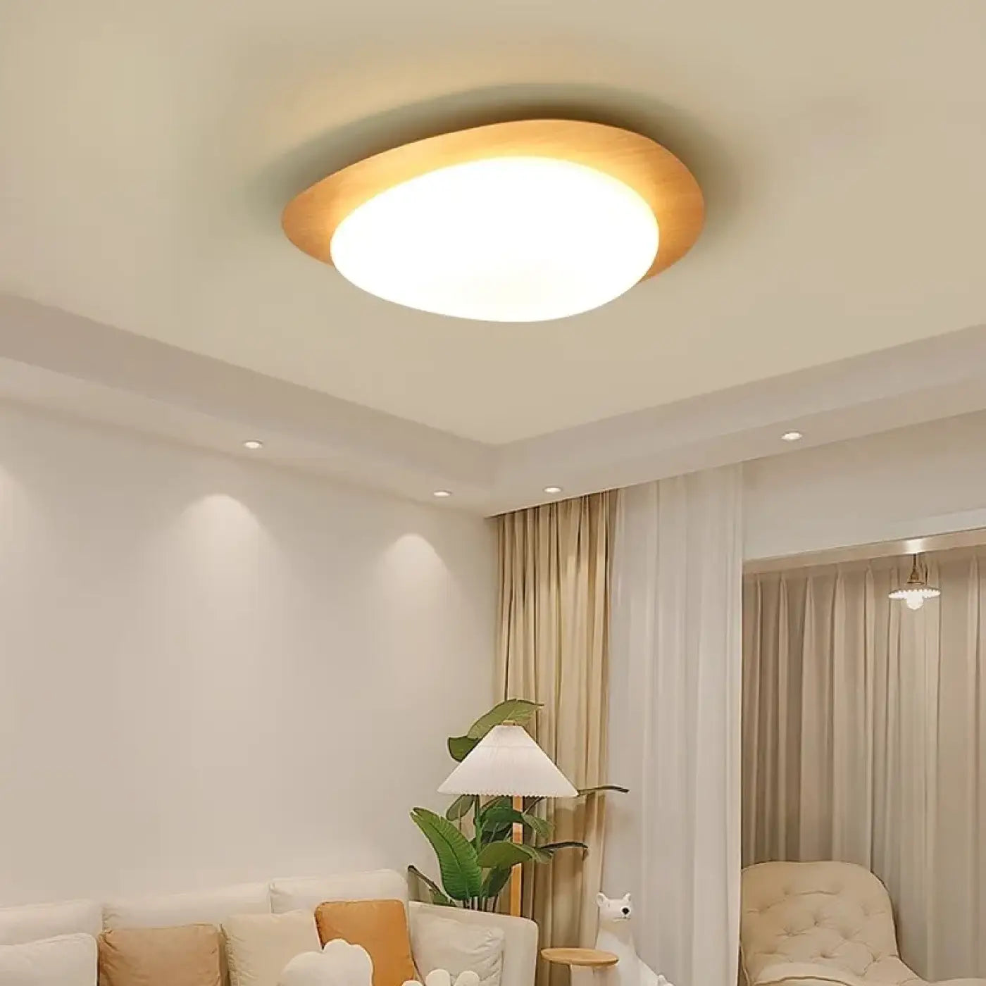 Gold LED ceiling light modern for living room | SUZIGI