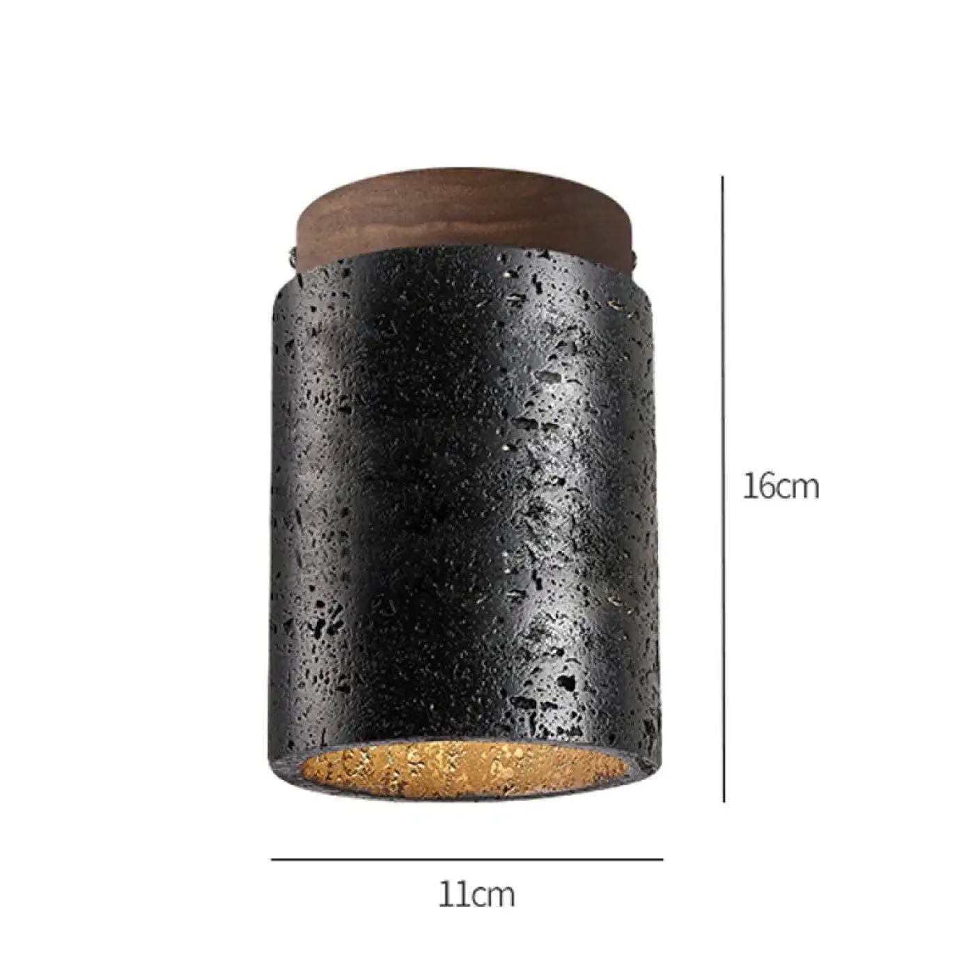Modern black wood and stone ceiling light | HEZUS