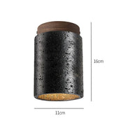 Modern black wood and stone ceiling light | HEZUS