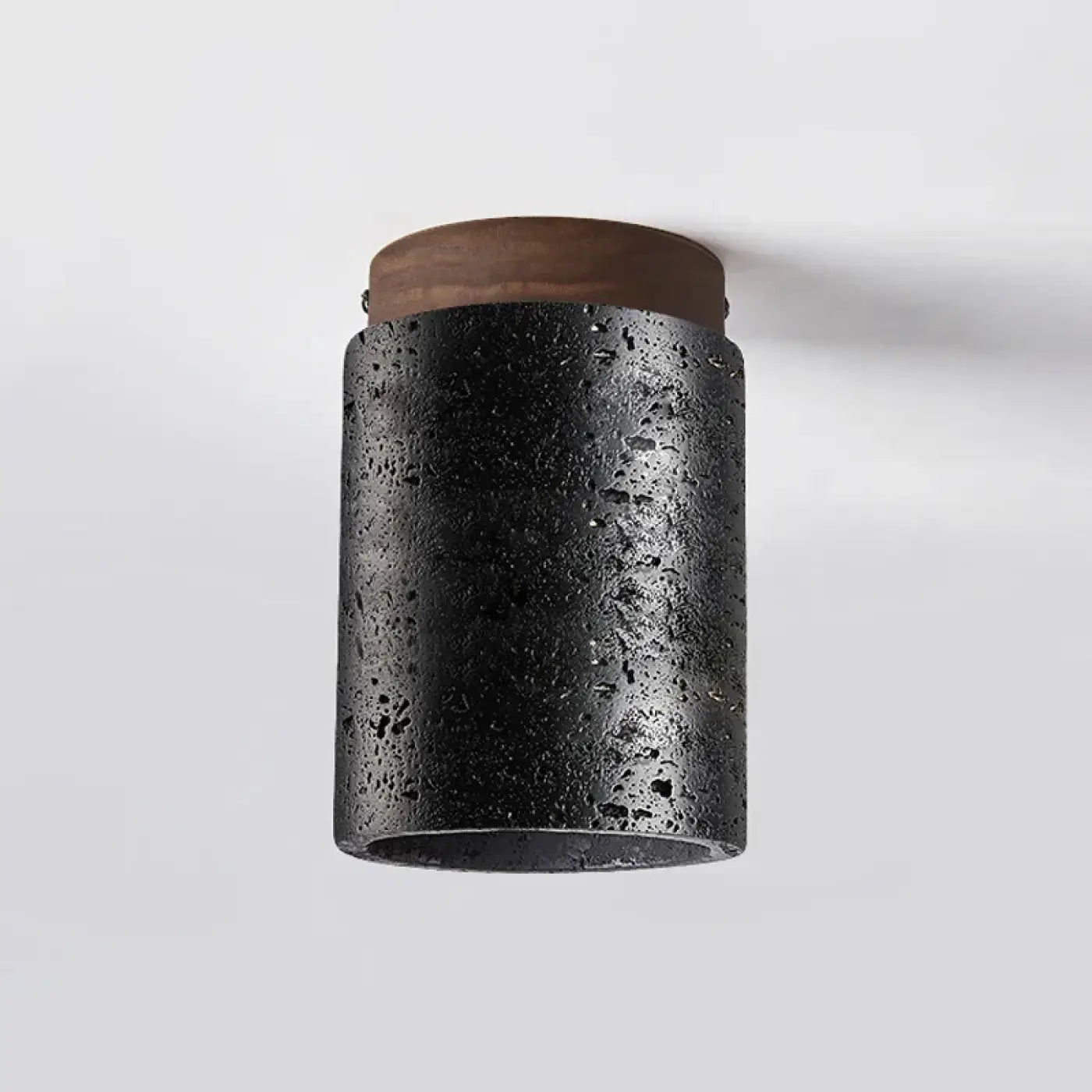 Modern black wood and stone ceiling light | HEZUS