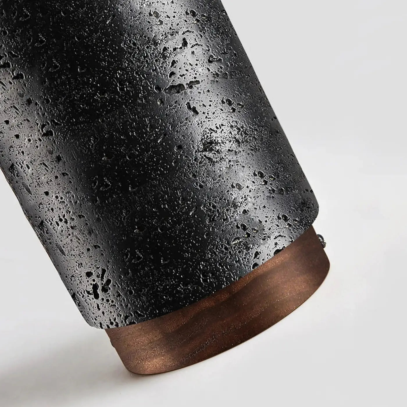 Modern black wood and stone ceiling light | HEZUS