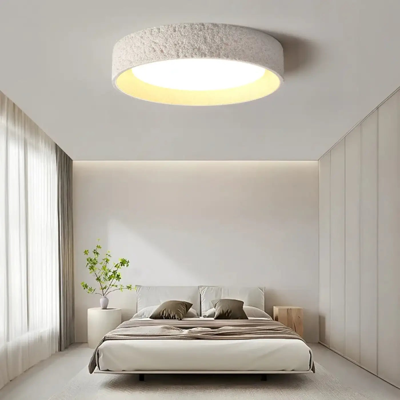 White resin modern LED ceiling light | KIVOK