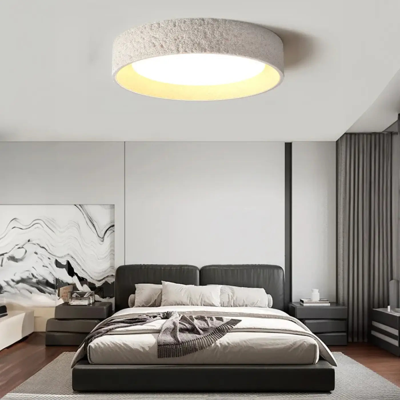 White resin modern LED ceiling light | KIVOK