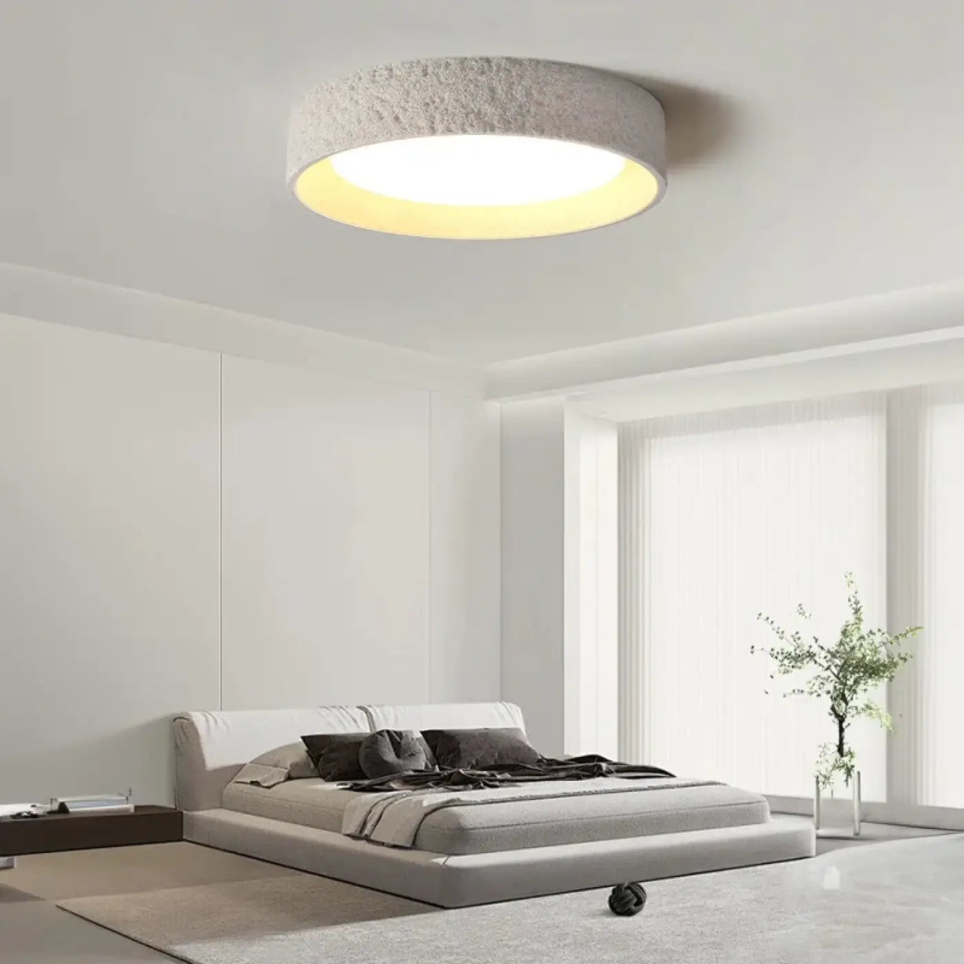 White resin modern LED ceiling light | KIVOK