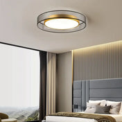 Round smoked grey and gold LED ceiling light | SEVEKA