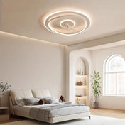 Round LED integrated fan black white ceiling light | FEHU