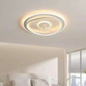 Round LED integrated fan black white ceiling light | FEHU