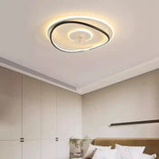 Round LED integrated fan black white ceiling light | FEHU