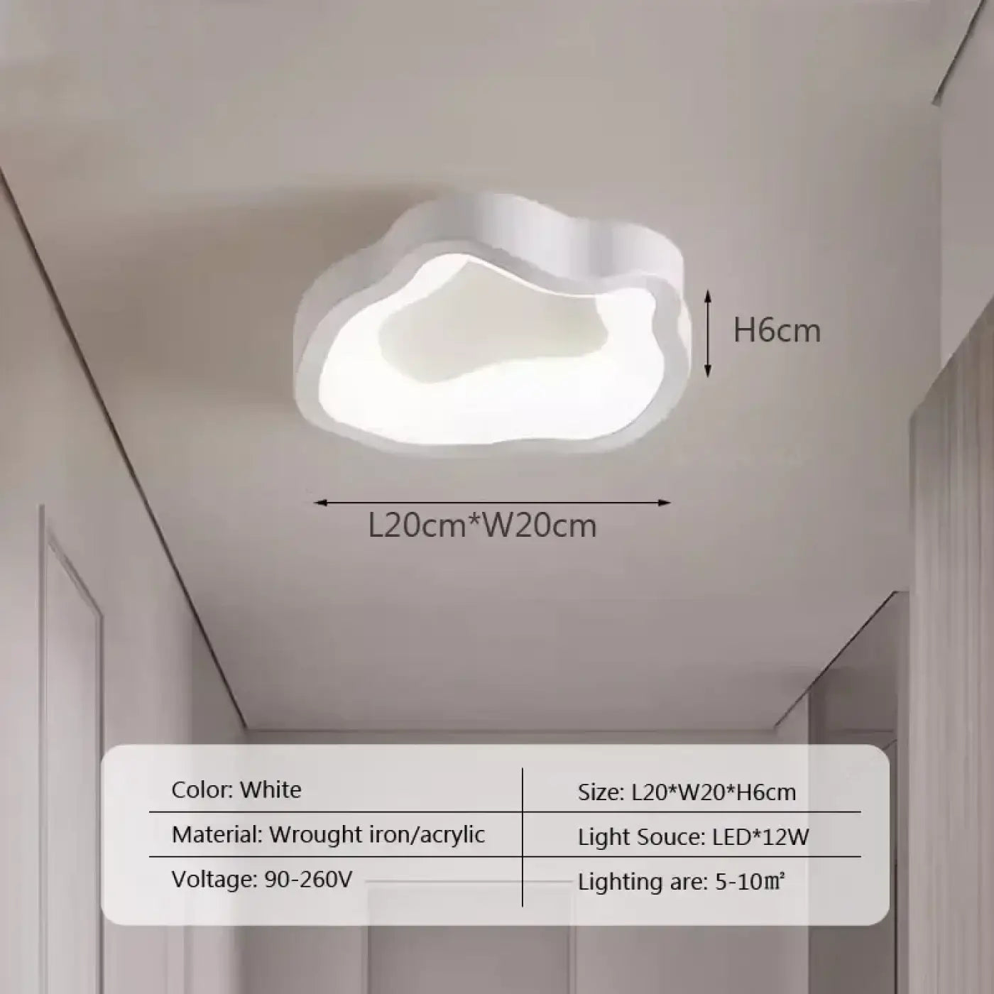 Minimalist black and white LED ceiling light | LUKA