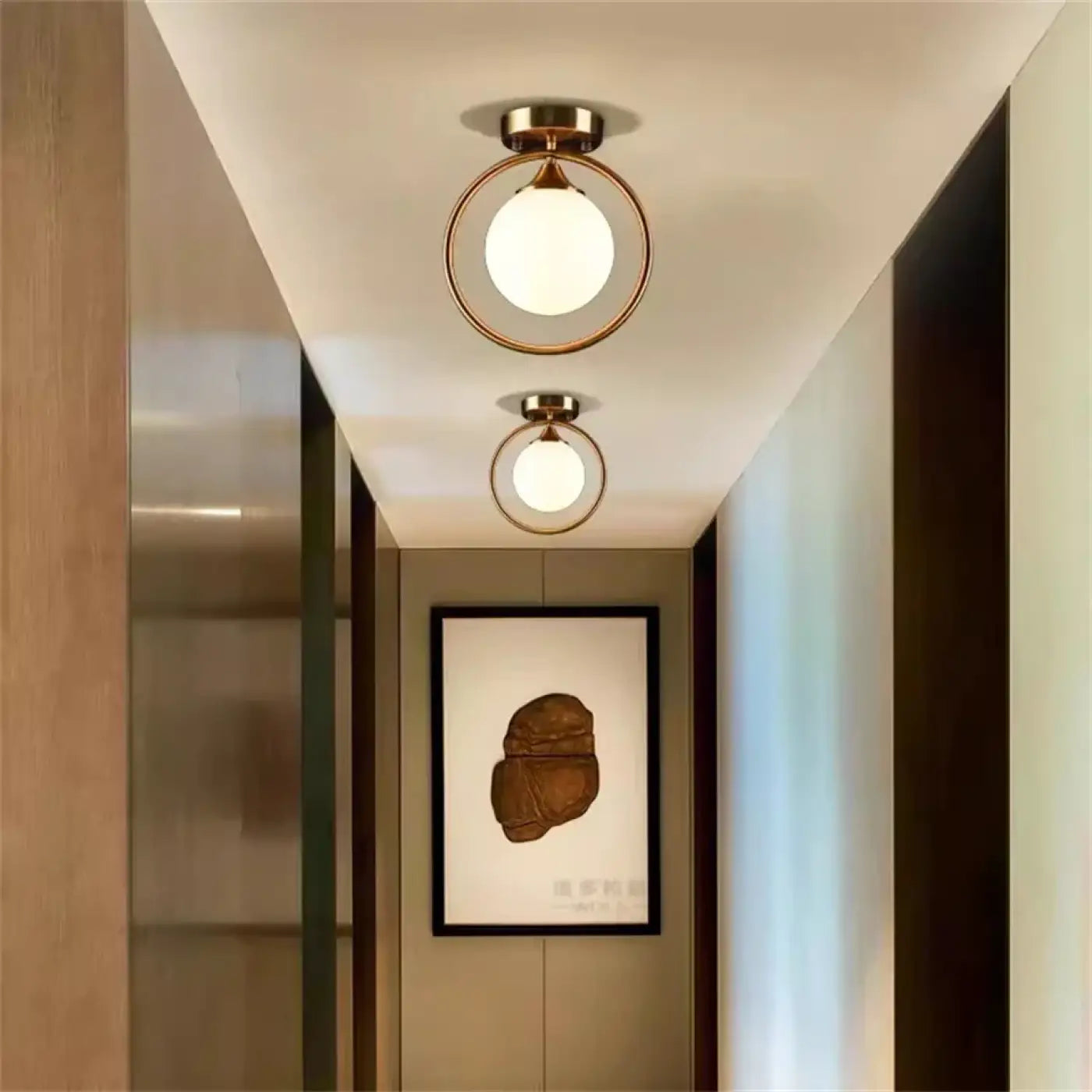 Statement design amber gold glass ceiling light | ZIPELI