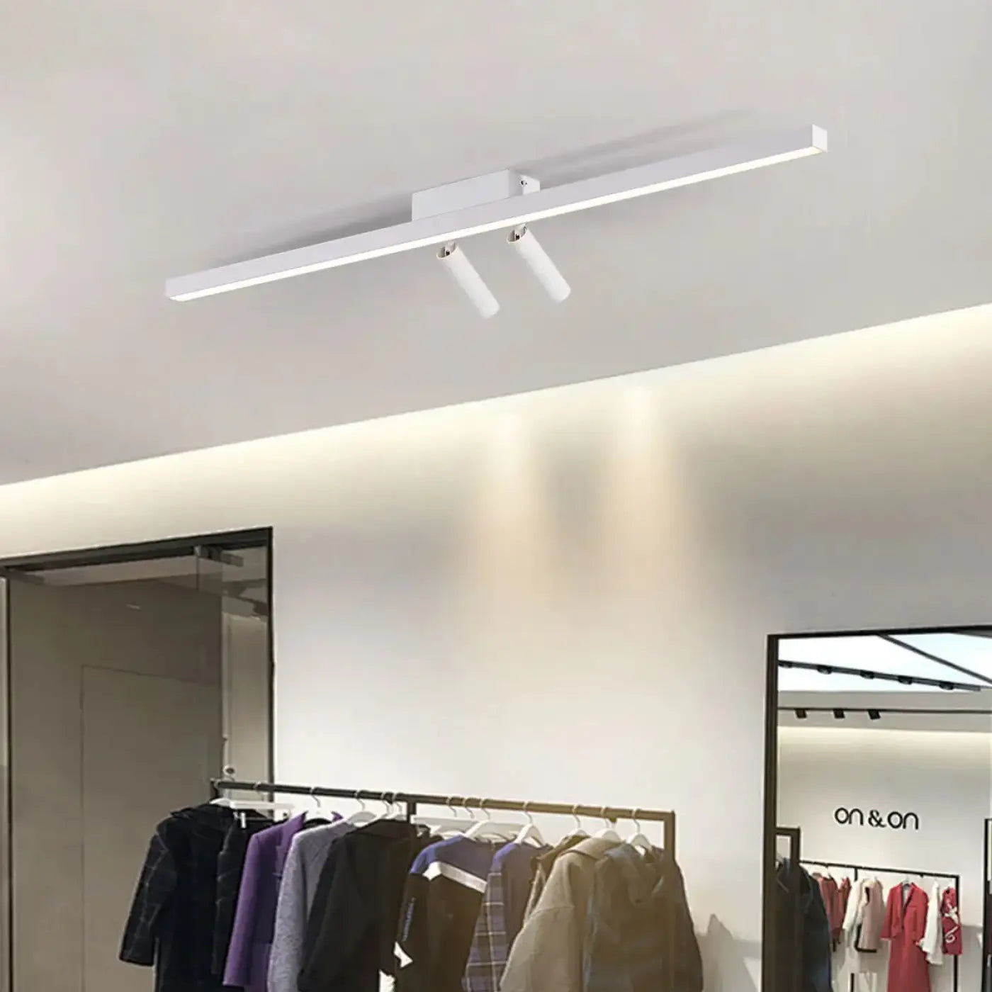 Linear black double spotlight LED ceiling light | DEVO