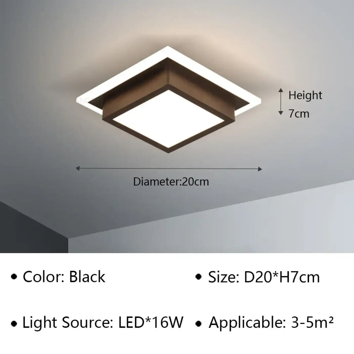 Modern black and white aluminium LED ceiling light | PEME