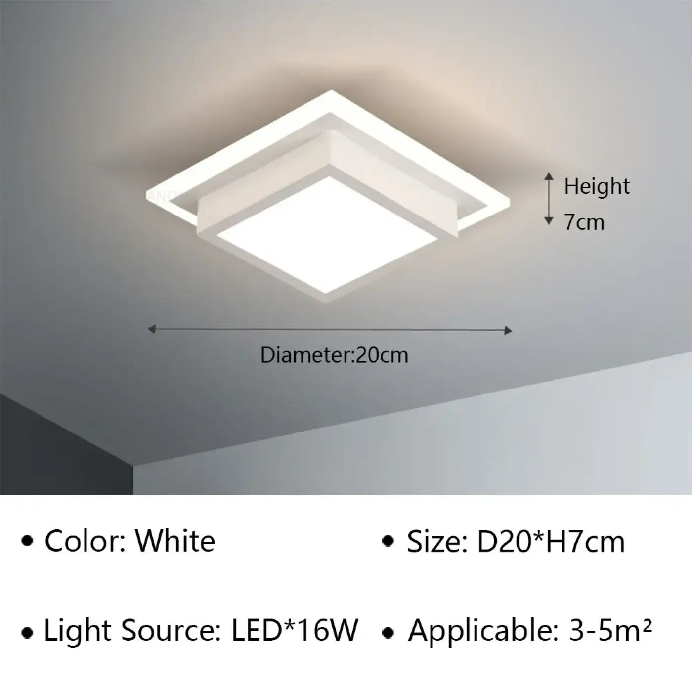 Modern black and white aluminium LED ceiling light | PEME