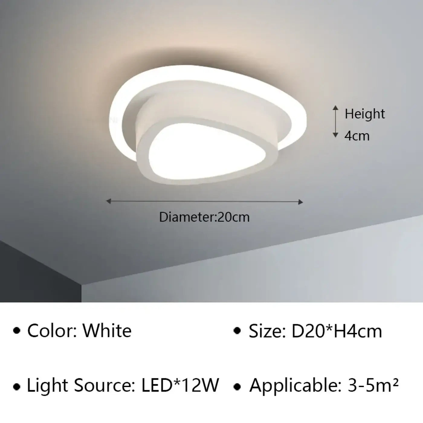 Modern black and white aluminium LED ceiling light | PEME