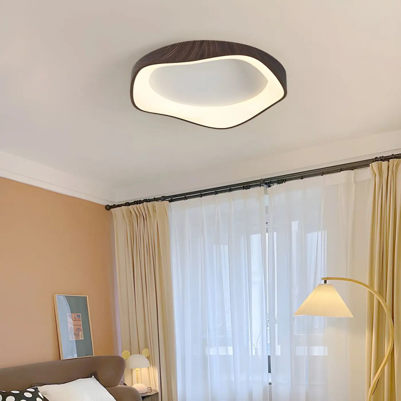 LED wood scandinavian design ceiling light | SUFOFAN