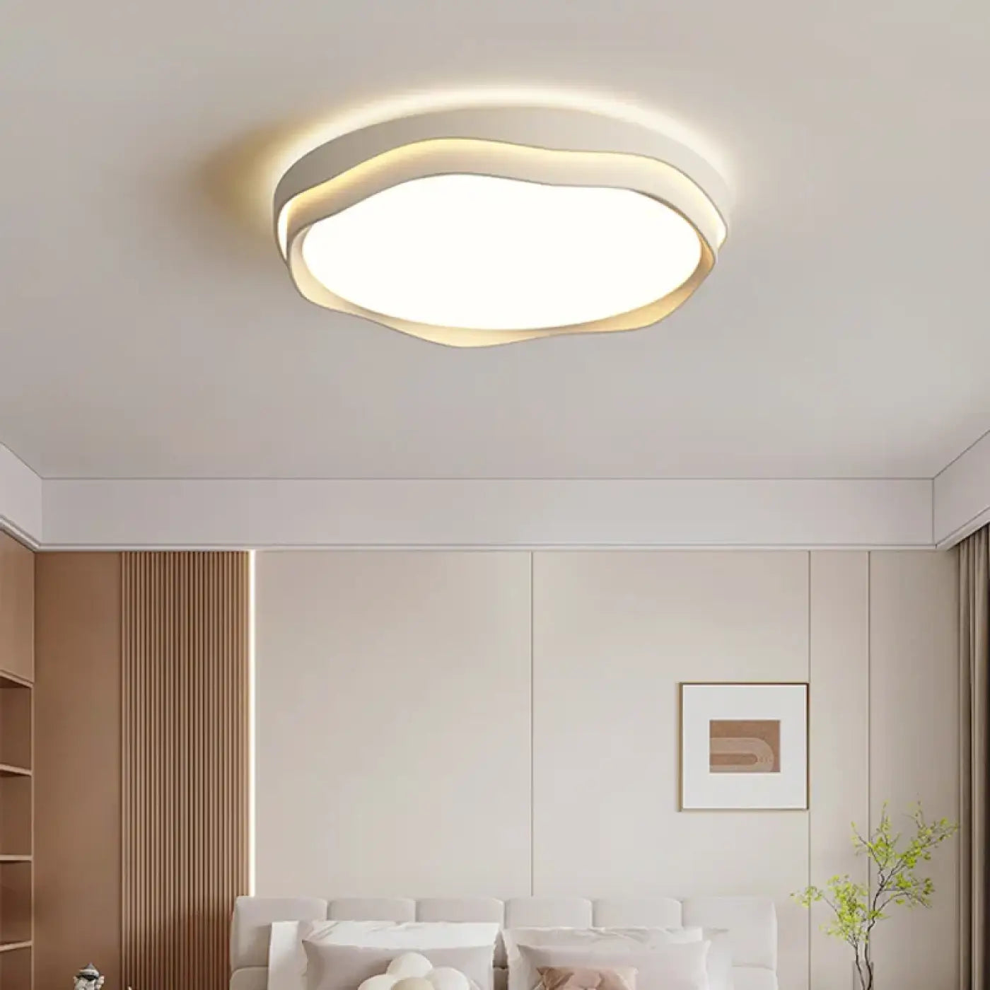 Scandinavian design curved wood LED ceiling light | ZUZEL
