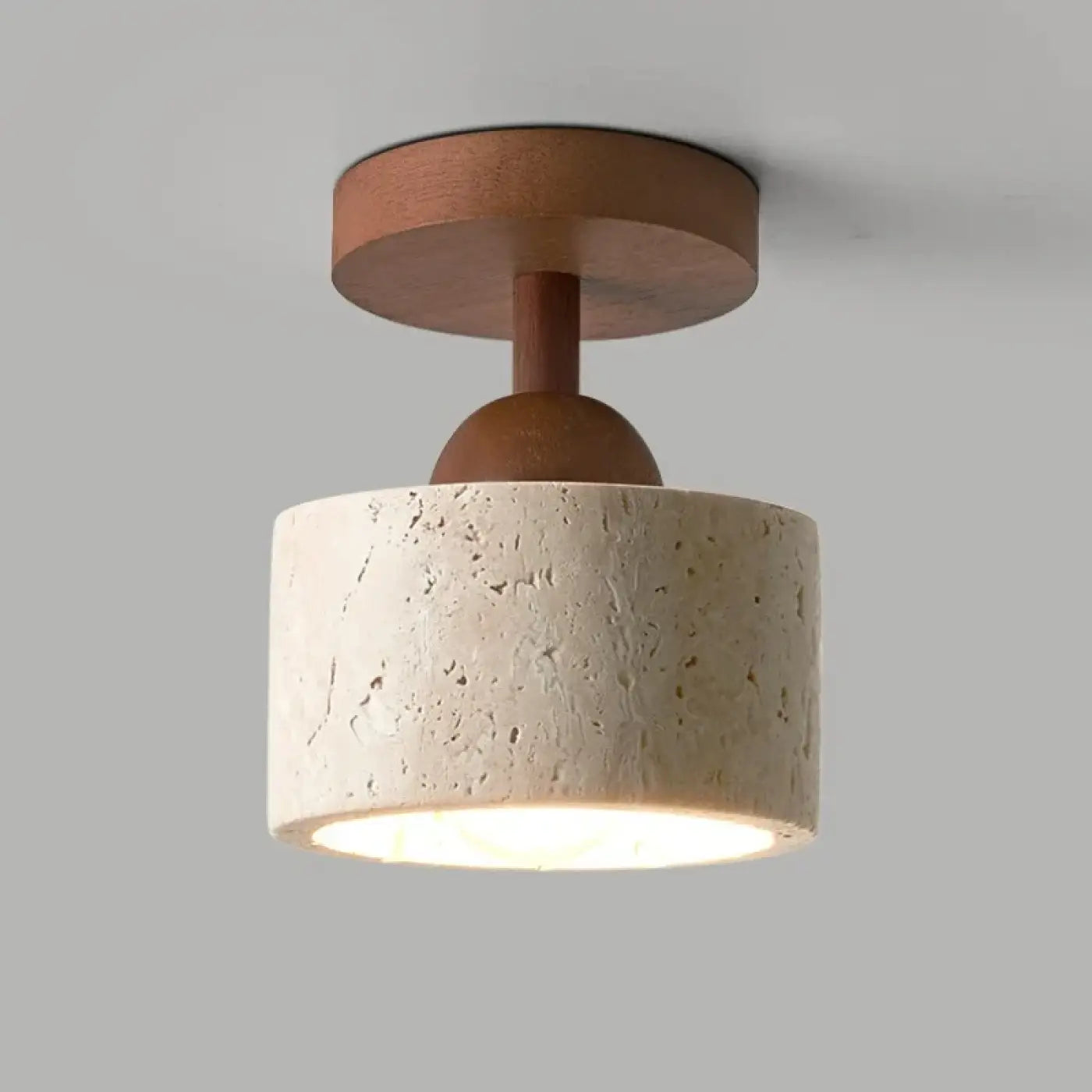 Stone and wood minimalist Scandinavian ceiling light | GUMU