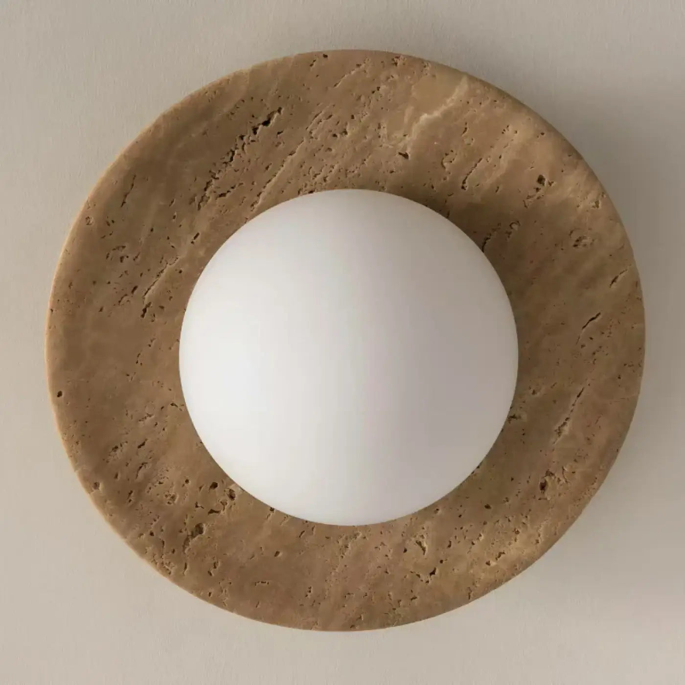 Scandinavian beige round LED ceiling light | FIBE