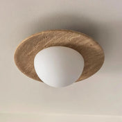 Scandinavian beige round LED ceiling light | FIBE