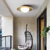 Travertine and frosted glass ceiling light | VEGAFIK