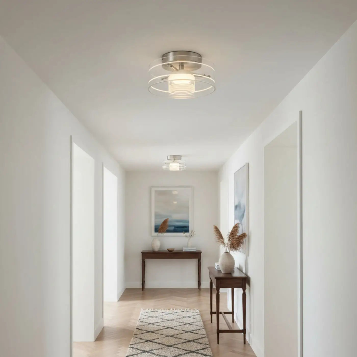 Black grey LED glass minimalist ceiling light | VANO