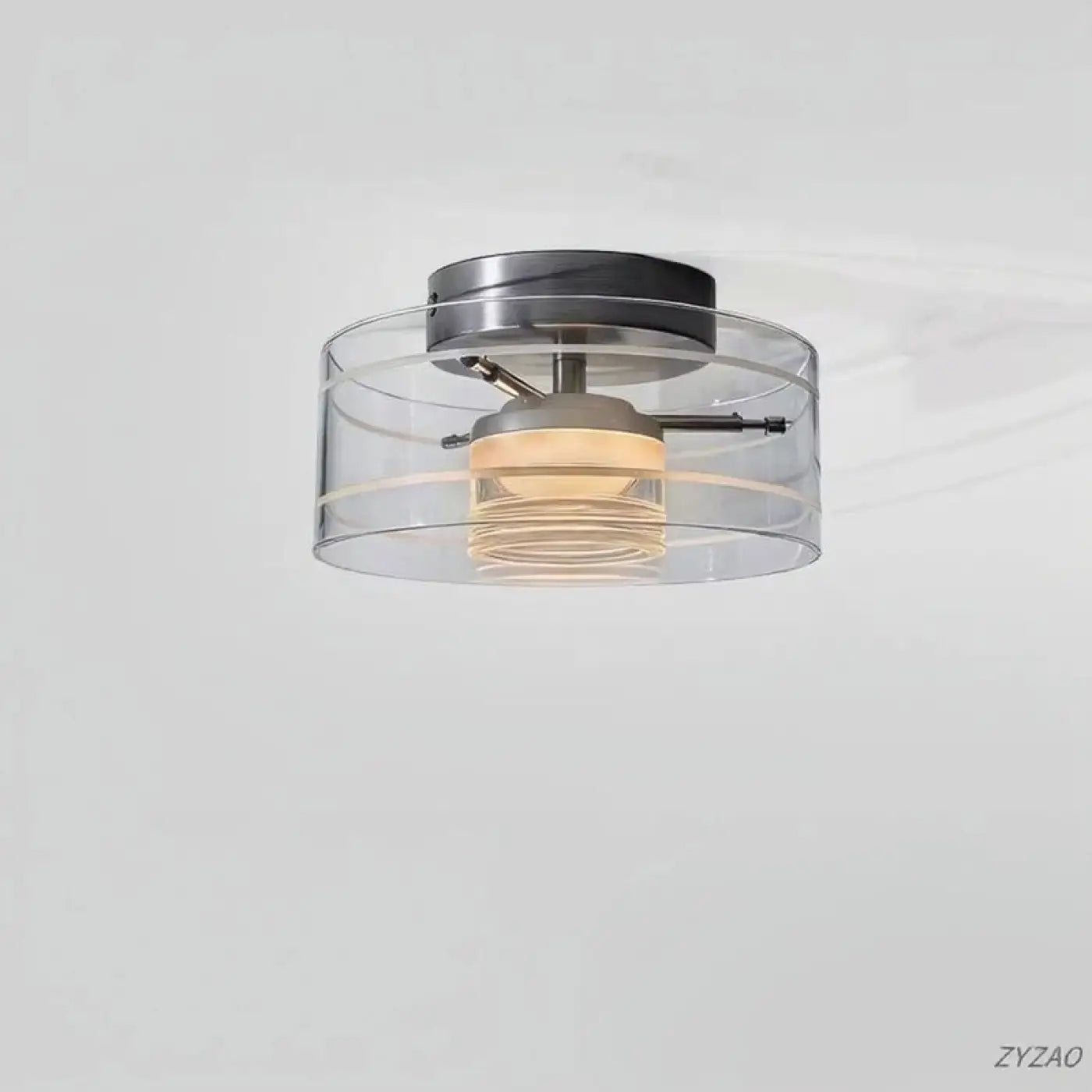 Black grey LED glass minimalist ceiling light | VANO