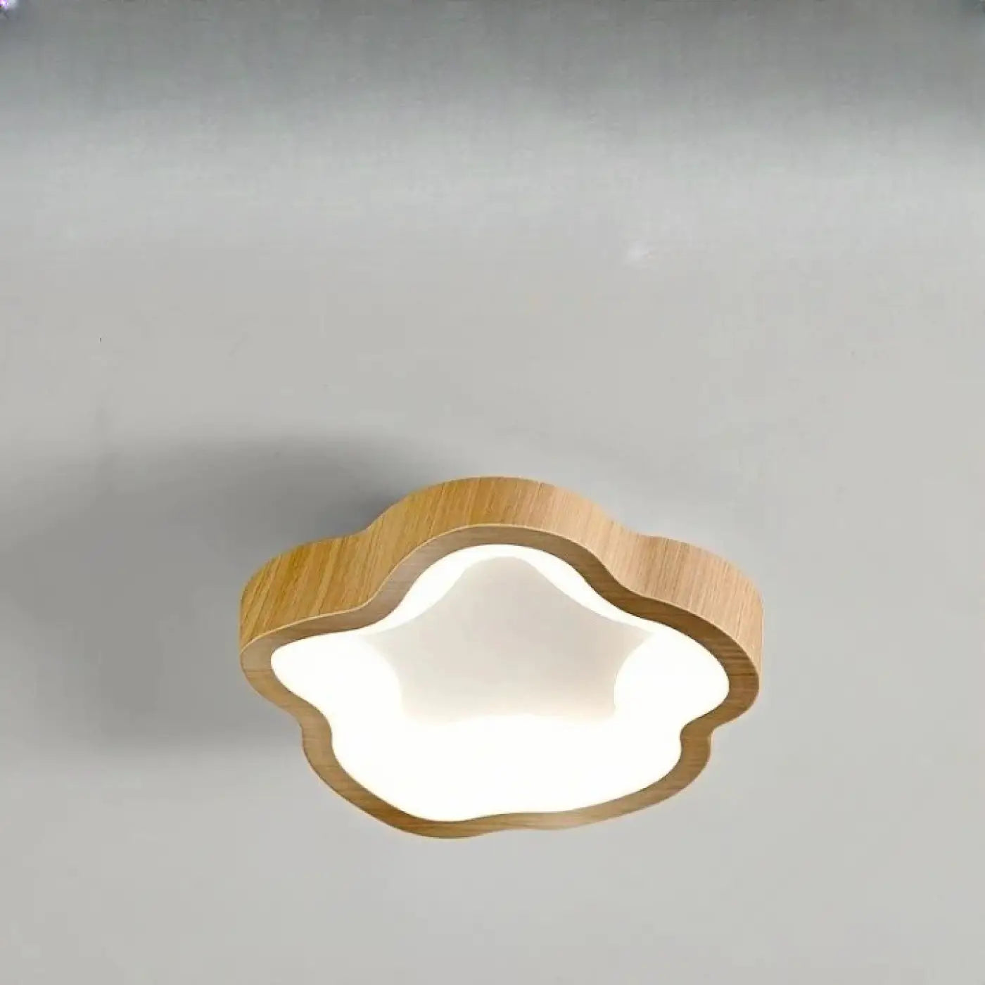 Beige brown wood LED Scandinavian ceiling light | DETIGEN