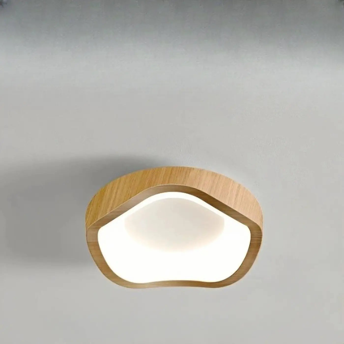 Beige brown wood LED Scandinavian ceiling light | DETIGEN