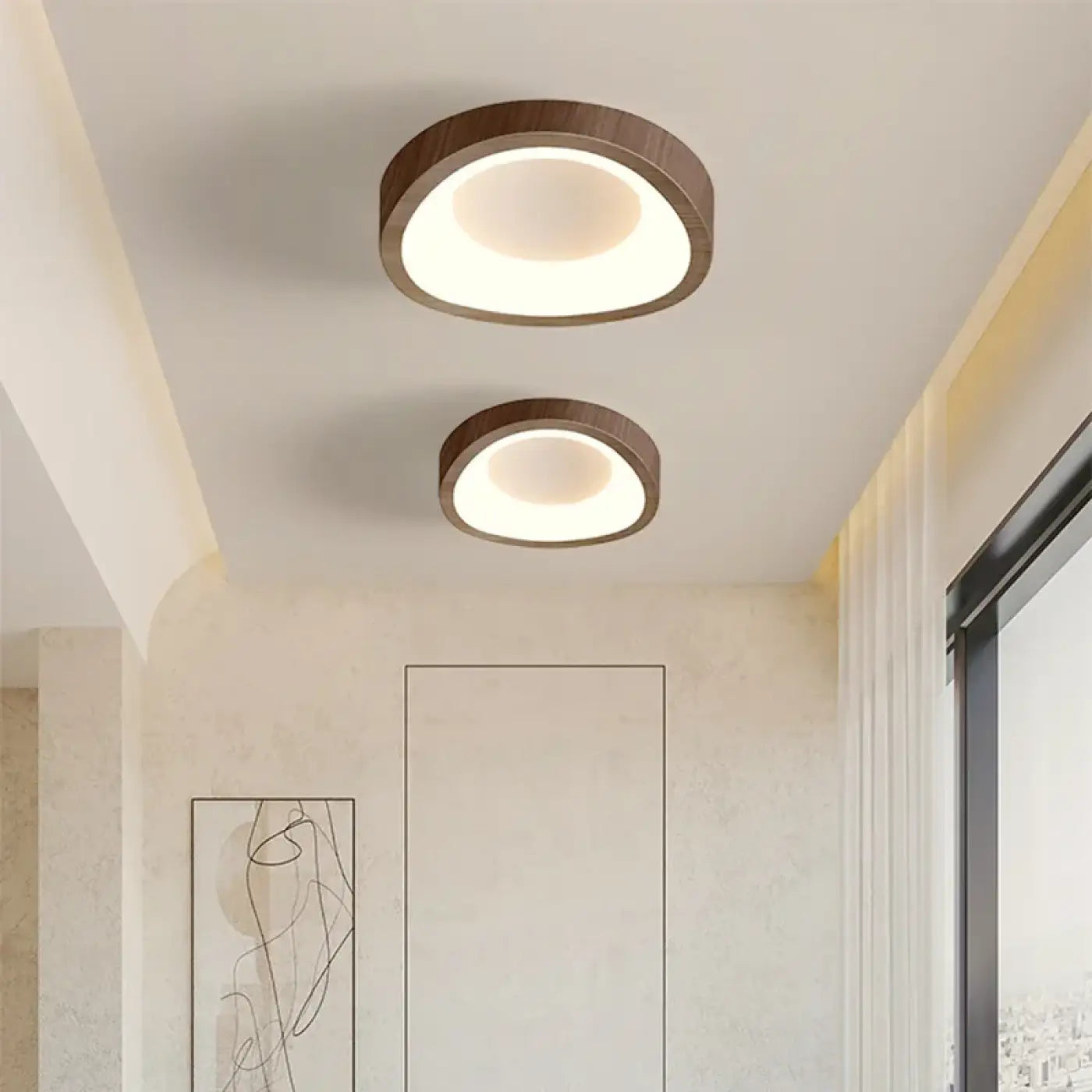 Scandinavian modern wood LED ceiling light | BIMEZE