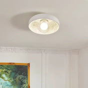 Round white and beige sculpted ceiling light | KEGIDA