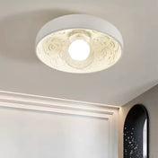 Round white and beige sculpted ceiling light | KEGIDA