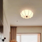 White fabric and wood flower-shaped ceiling light | DURUZU