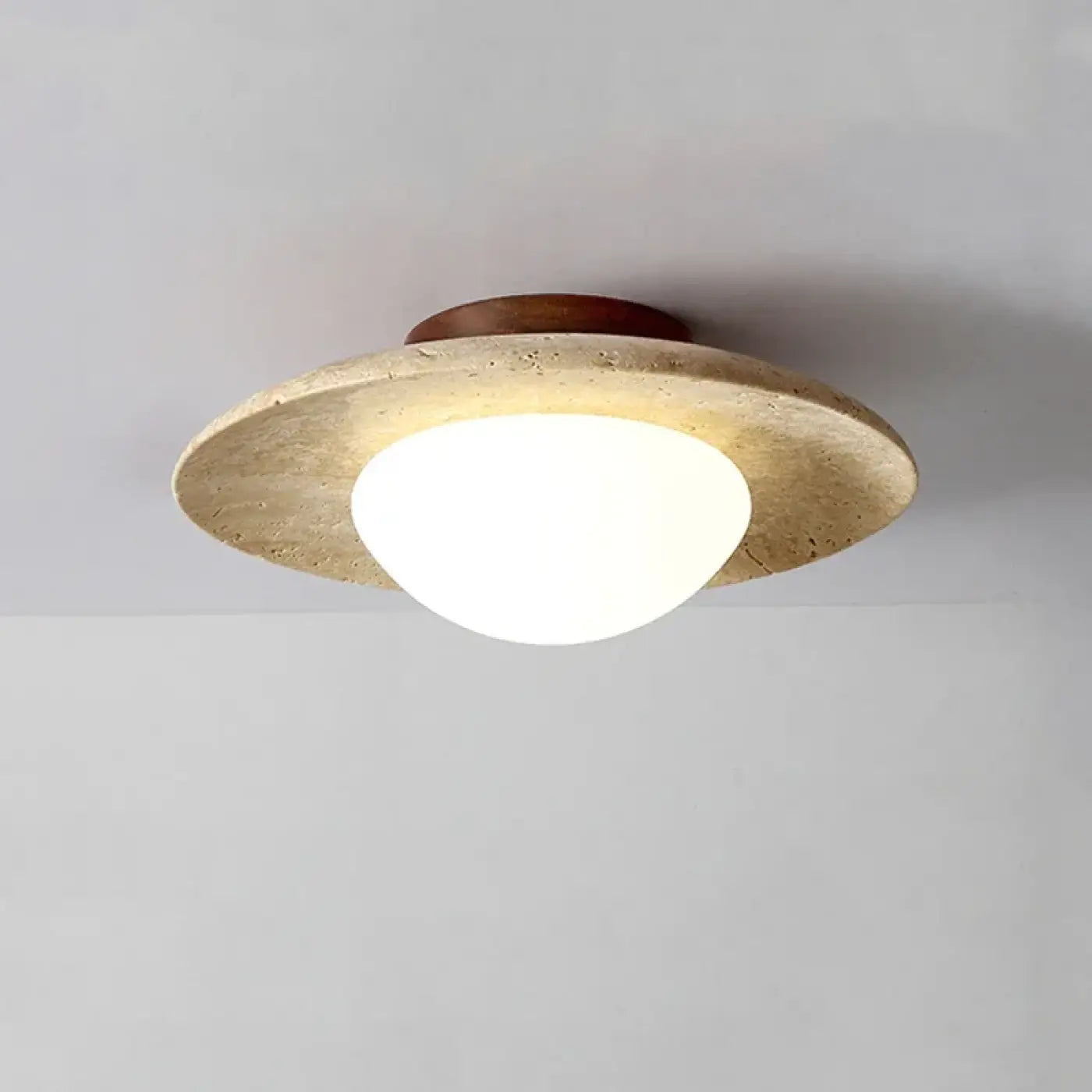 Modern yellow stone and wood design ceiling light | TAVEL
