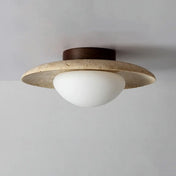 Modern yellow stone and wood design ceiling light | TAVEL