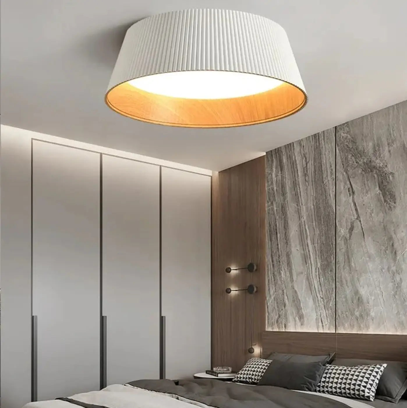 Modern black and white metal LED ceiling light | NASAPO