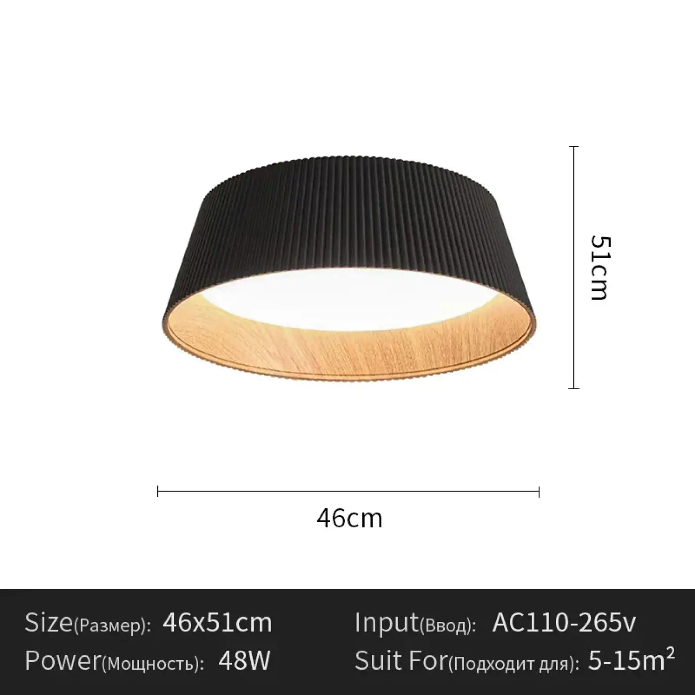 Modern black and white metal LED ceiling light | NASAPO
