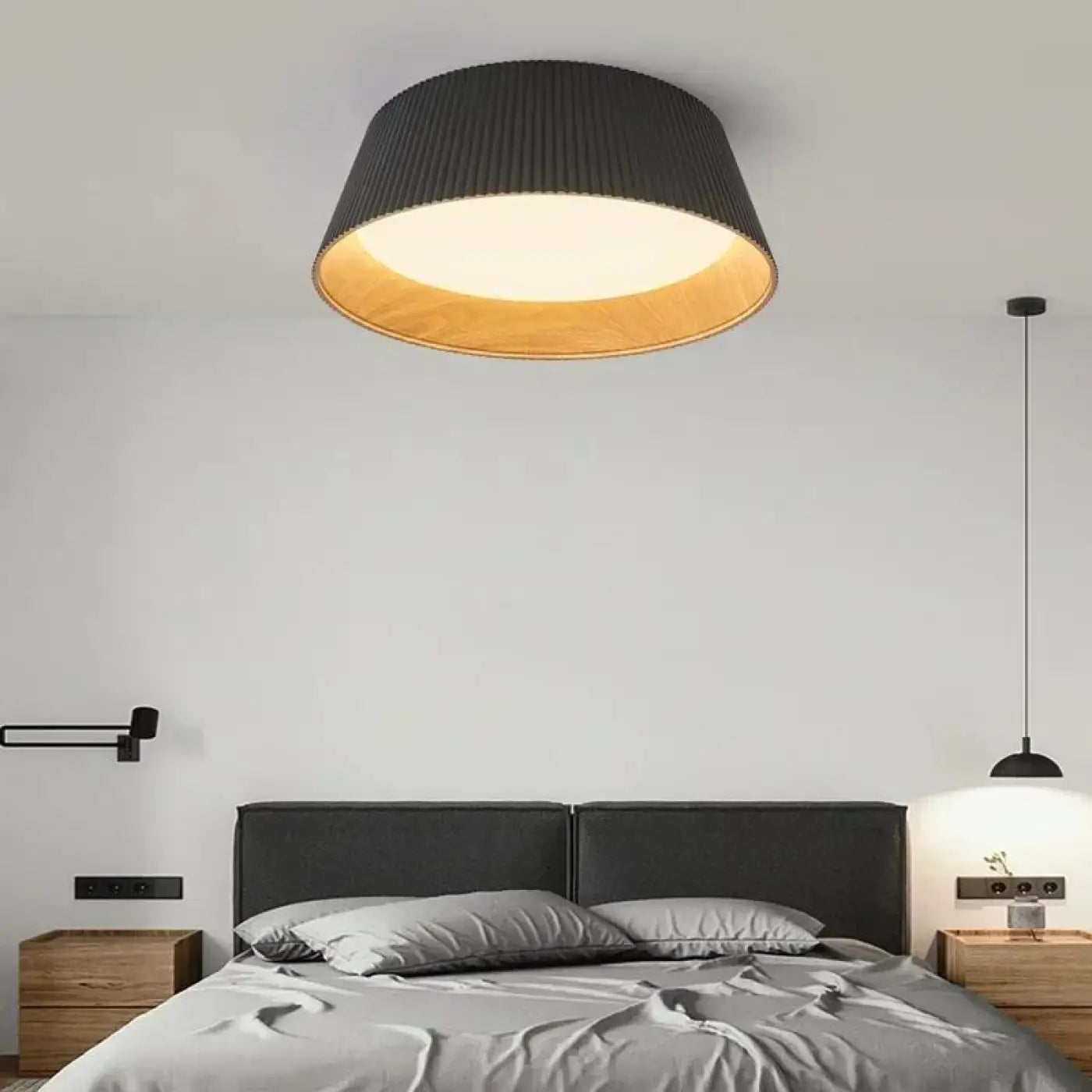 Modern black and white metal LED ceiling light | NASAPO
