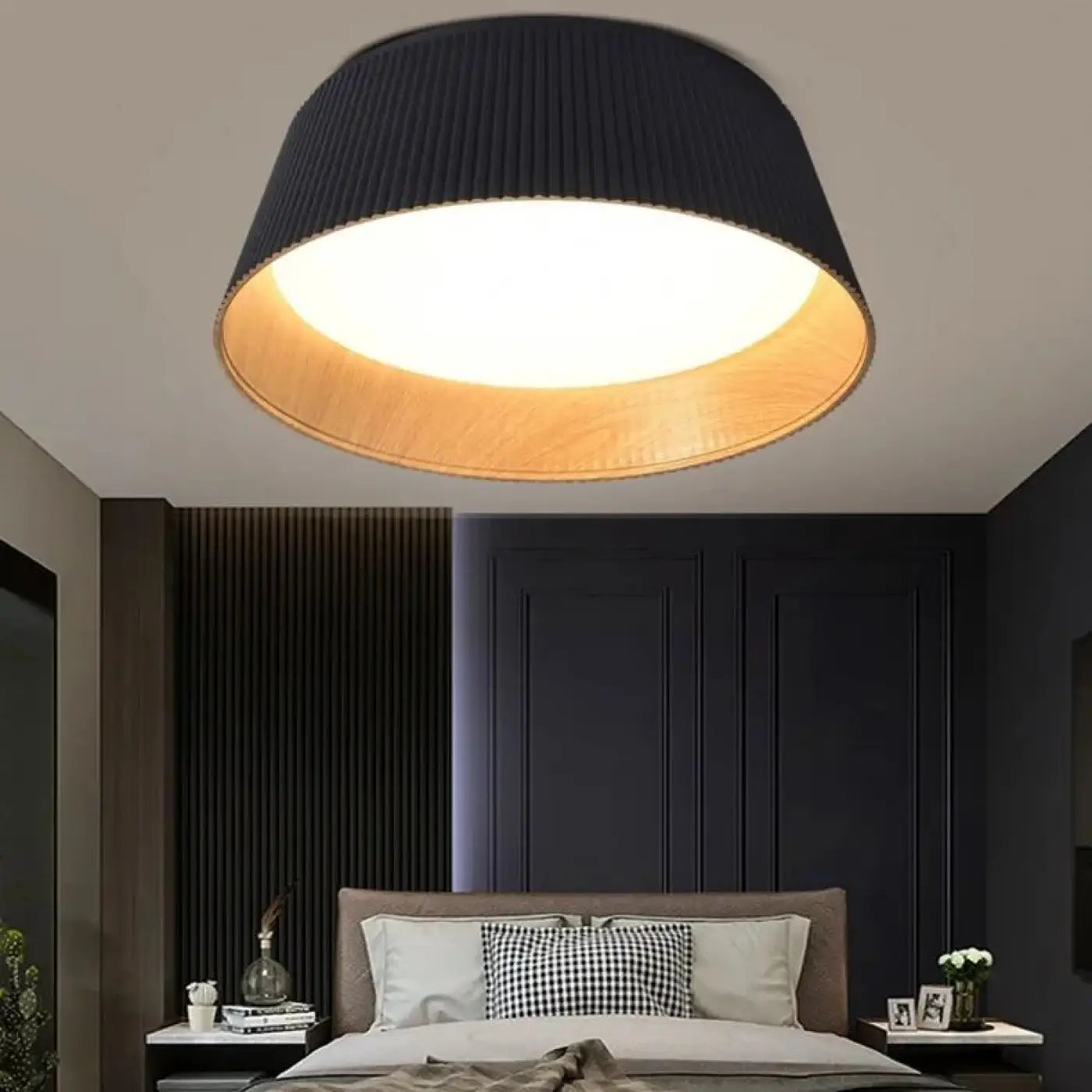 Modern black and white metal LED ceiling light | NASAPO