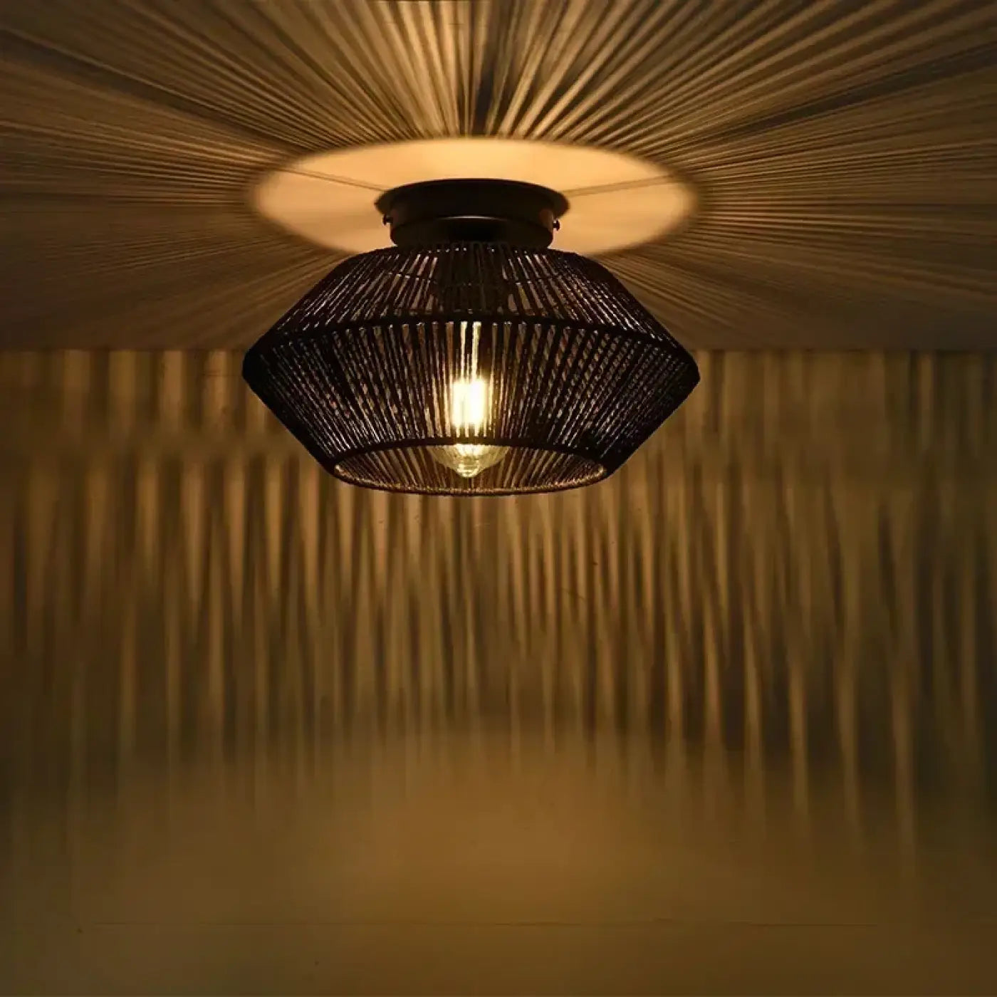 Industrial modern black metal LED ceiling light | DEPIZU