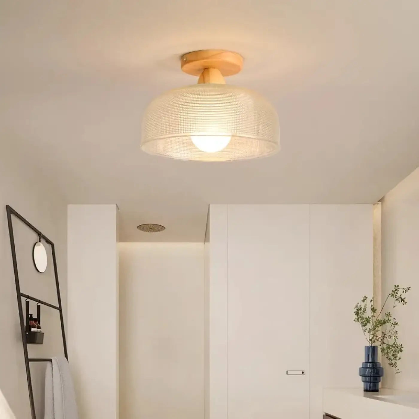 Scandinavian modern wood and glass ceiling light | KOTU